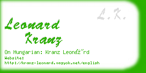 leonard kranz business card
